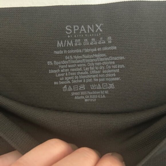 Spanx Olive Green Seamless Side Ankle Zip Leggings- Size Medium - Picture 2 of 5